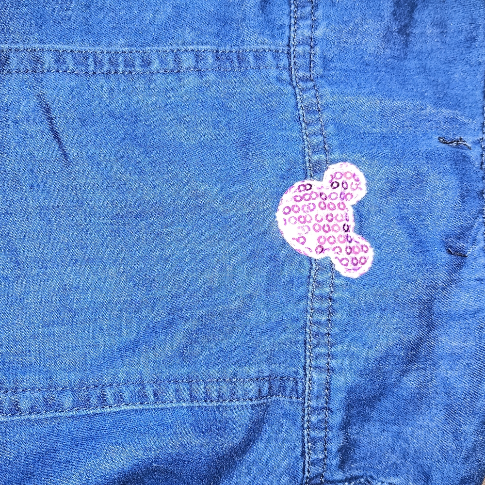 Kids Calvin Klein Jeans Blue Denim Minnie Mouse Dress 12M - Picture 8 of 10